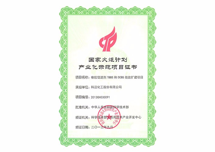 國家火炬計劃產(chǎn)業(yè)化示范項(xiàng)目